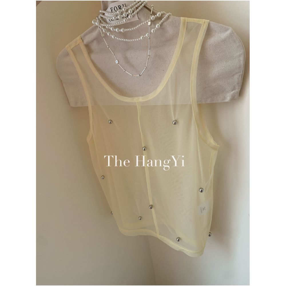 ASAYA7448 – Crystal Veil Mesh Tank ✨🫧
