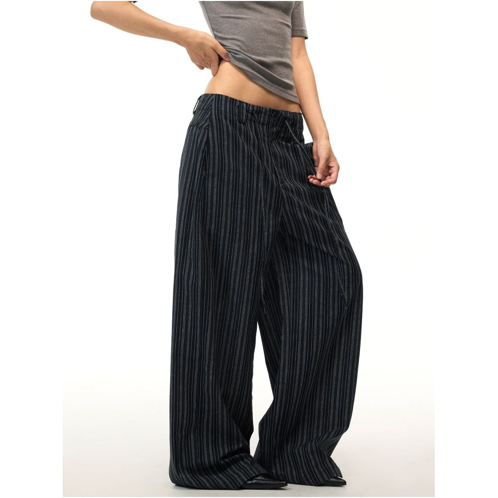 ASAYA7449 – Downtown Drift Pinstripe Pants 🖤🩶