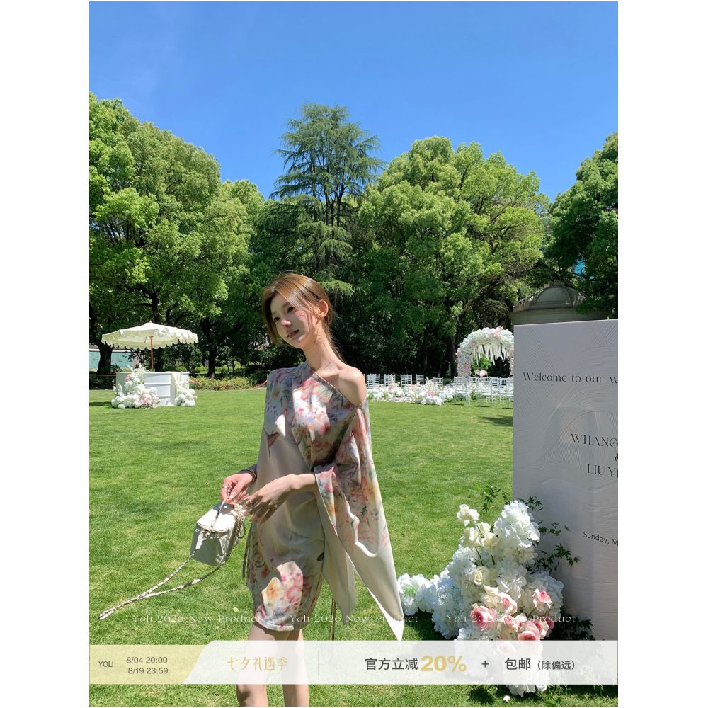 YOLI Zhang Youli s Midsummer Garden Floral Fashion Suit for Women High End Loose Versatile and Paired with a Shawl and Short Skirt image 0