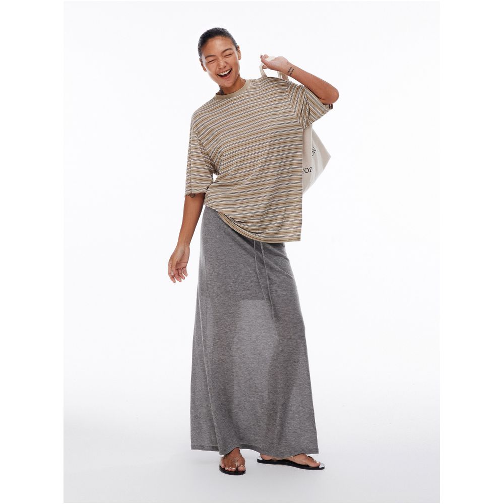 MOLYCHO Breathe Freely Lightweight Tencel Sheer Skirt for Women Elastic Waist Skirt image 3