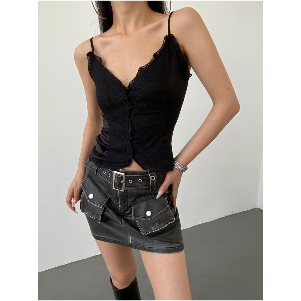 AcupStudio Jiangyou Shang Lace Camisole Top for Women Unique Design Versatile Slimming and Sexy Top image 3