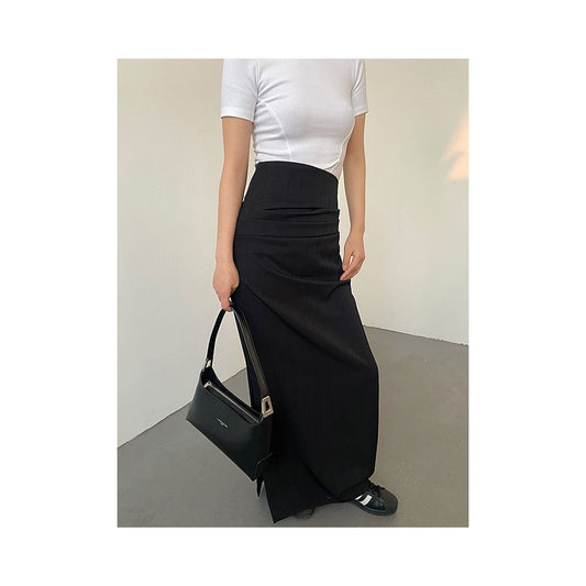 ASAYA7536 – Noir Sculpt High-Waist Maxi Skirt 🖤✨