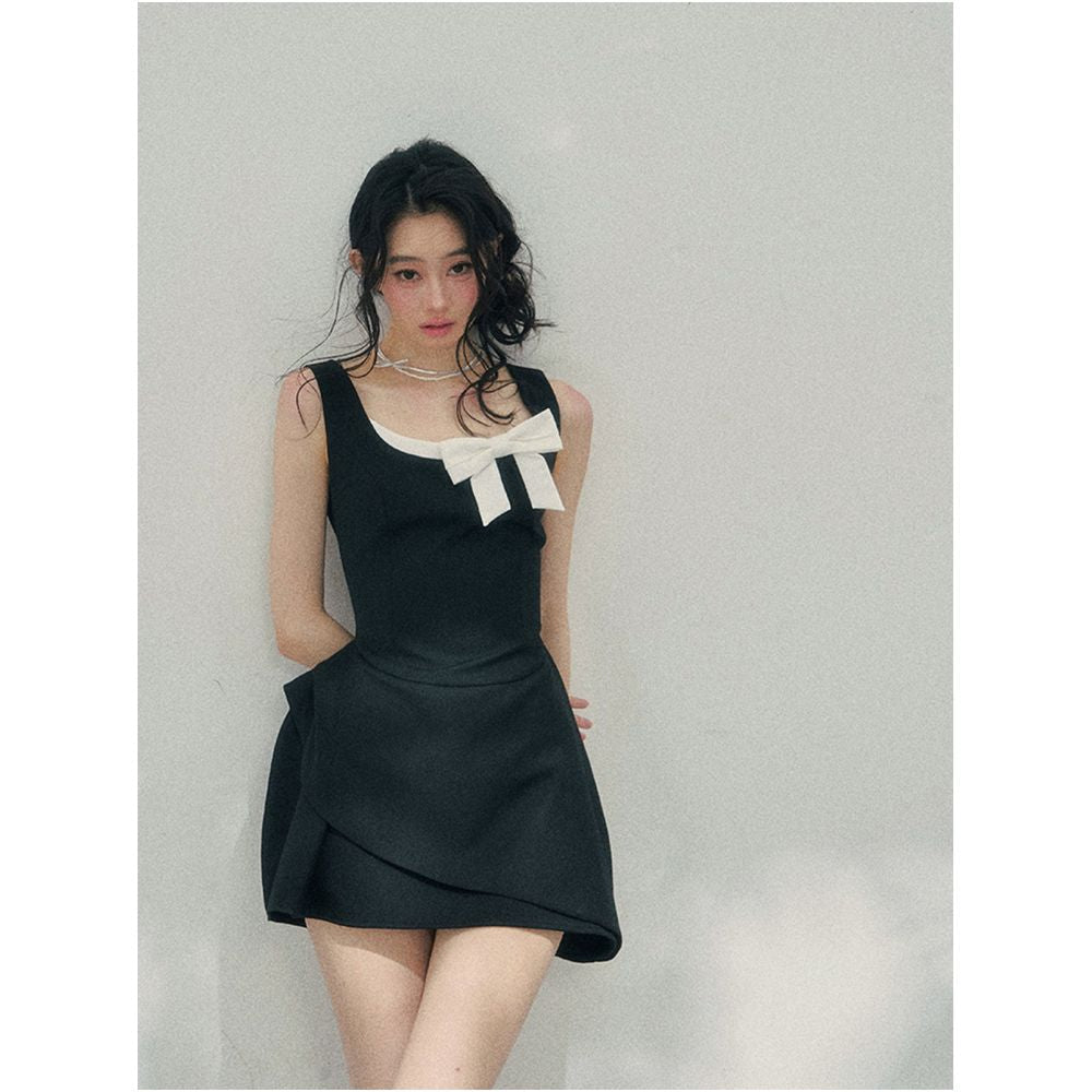ASAYA7538 – Sweet Bow Sculpted Mini Dress 🎀✨