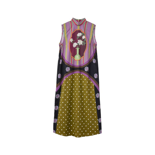 ASAYA7544 – Oriental Garden Silk Dress 🌸💜