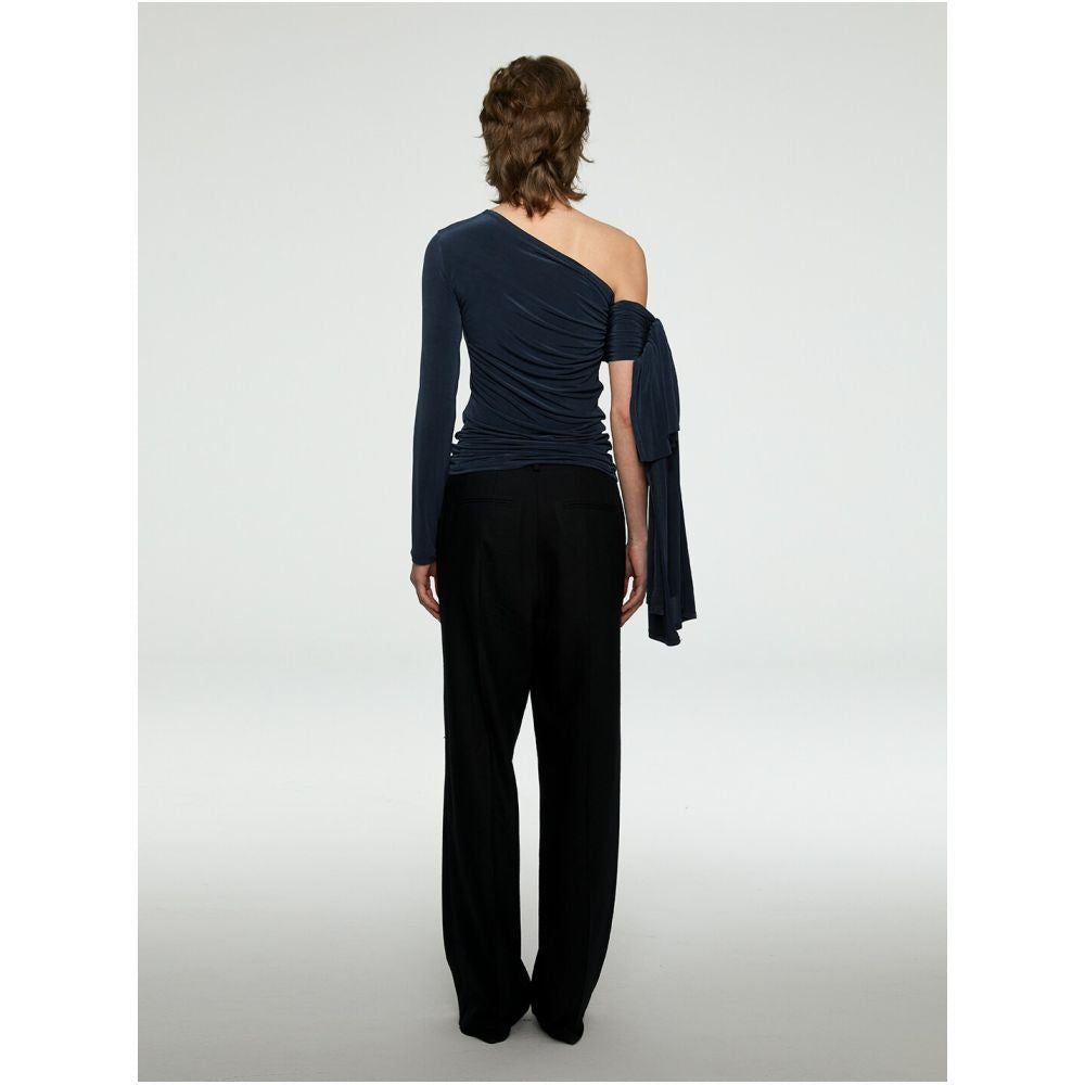 SIP CLASS Acetate Top Summer Designer Brand French Off Shoulder Knitted Ribbon Vest T Shirt for Women image 4