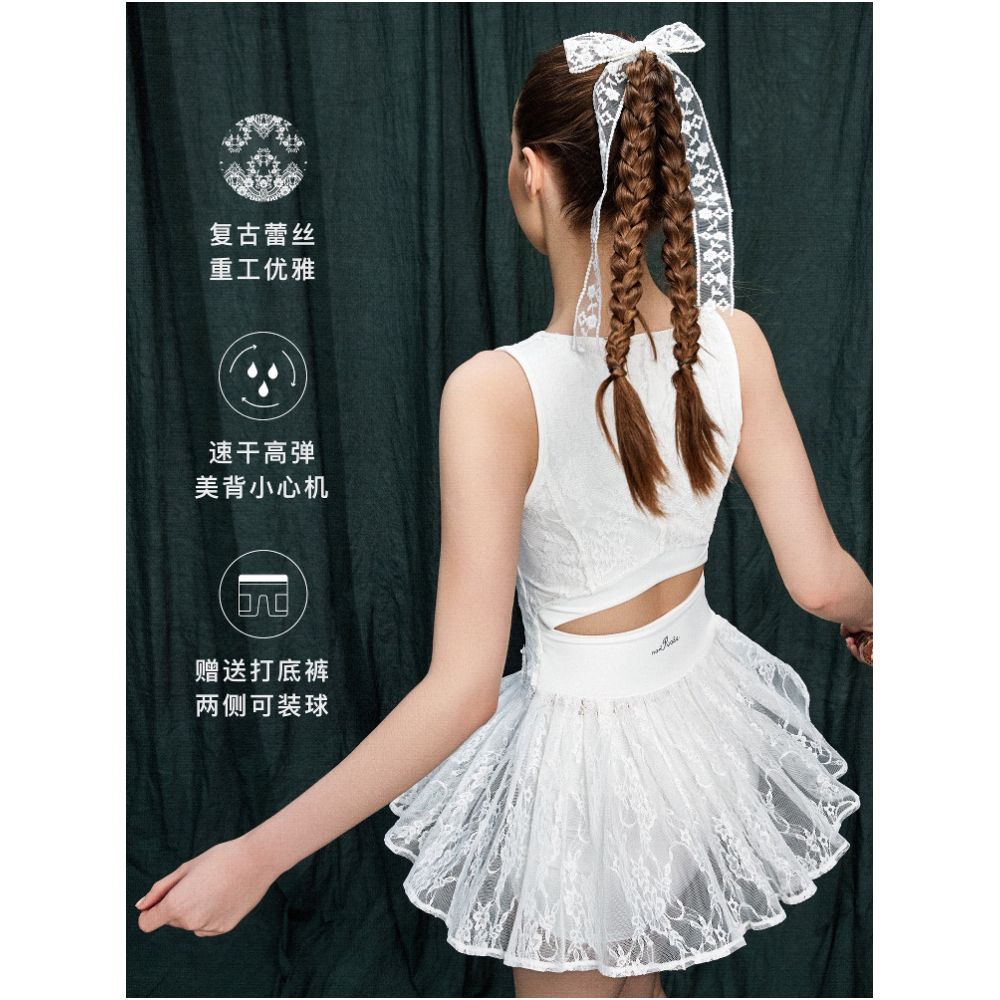Official Authentic NowRose Original Women s Tennis Dress Lace Tennis Skirt Badminton Sports Dress image 2