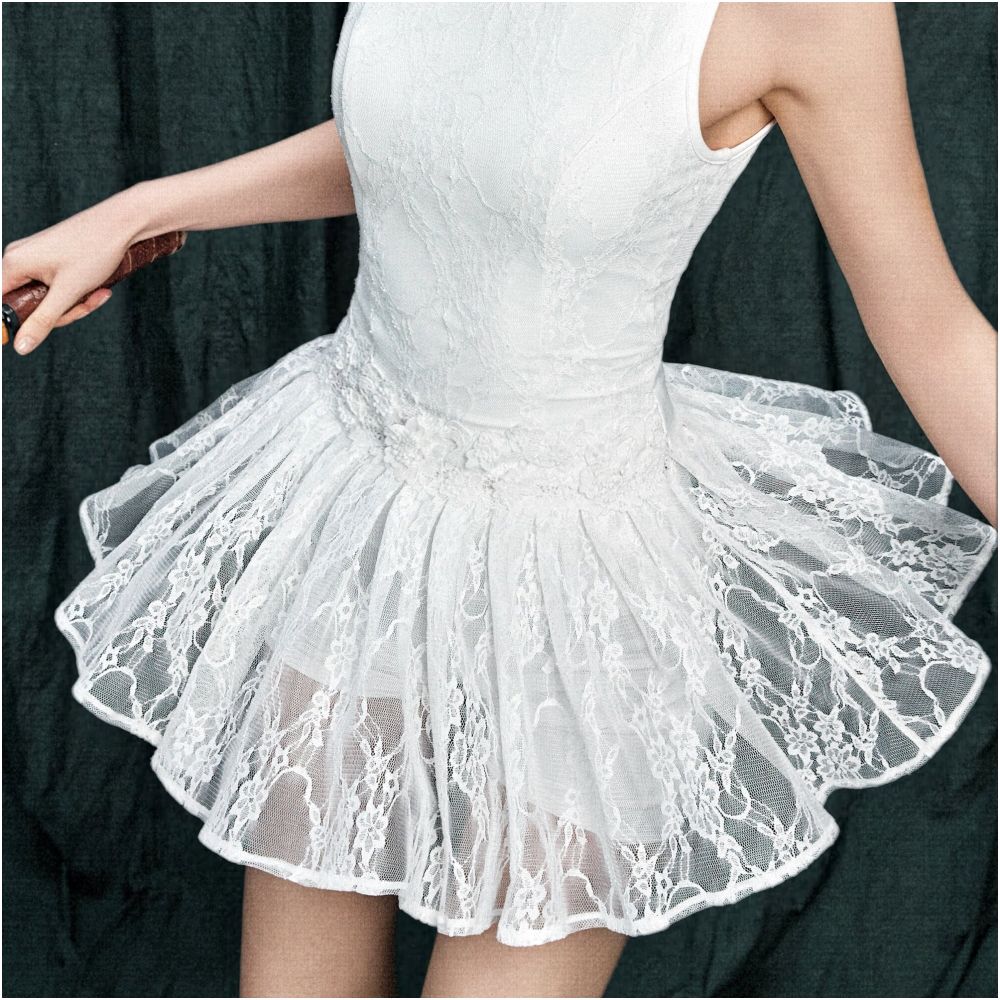 ASAYA7560 – Heritage Lace Tennis Dress 🎾🤍