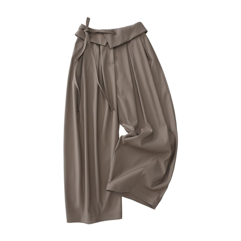ASAYA7577 – Sculpted Fold Wide-Leg Pants 🖤✨