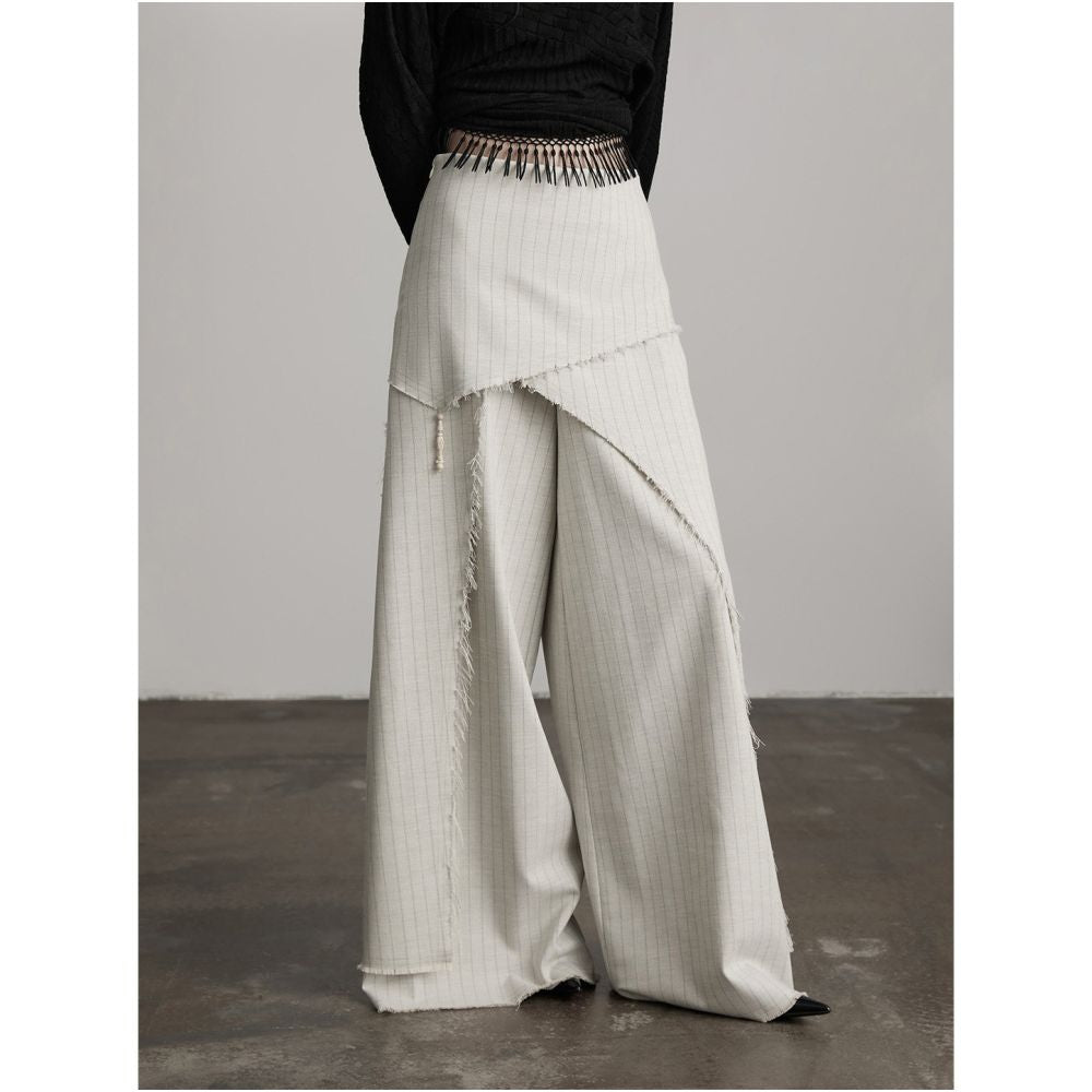ASAYA7581 – Ivory Deconstructed Layer Pants 🤍✨
