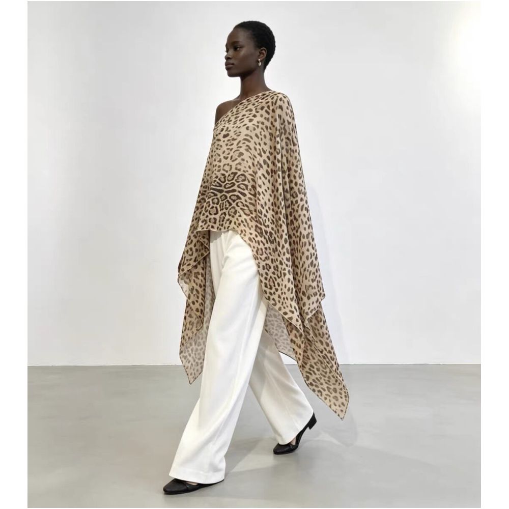 ASAYA7587 – Élan Sheer Silk Cape Top 🖤✨