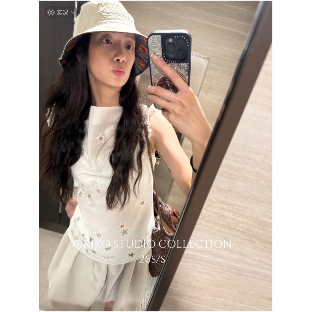 MARCHA version similar to Cici s elegant star patterned sleeveless top sweet and delicate vest versatile image 1