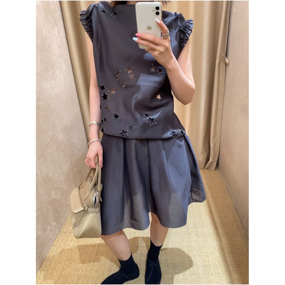 ASAYA7588 – Celestial Star Cutwork Top ✨⭐