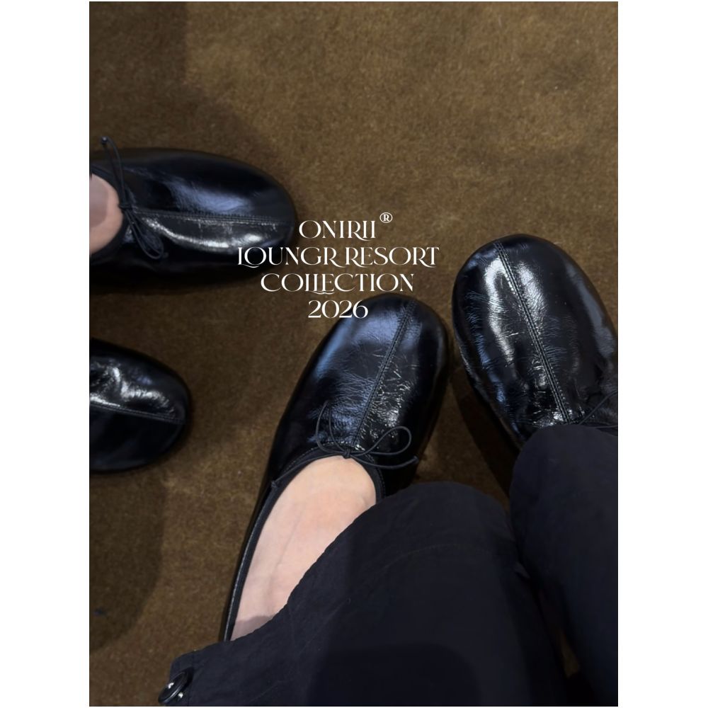 4 26 Correct Version PP Beautiful Minimalist Oil Waxed Cowhide Ballet Flats Comfortable Soft Sole Flats image 1