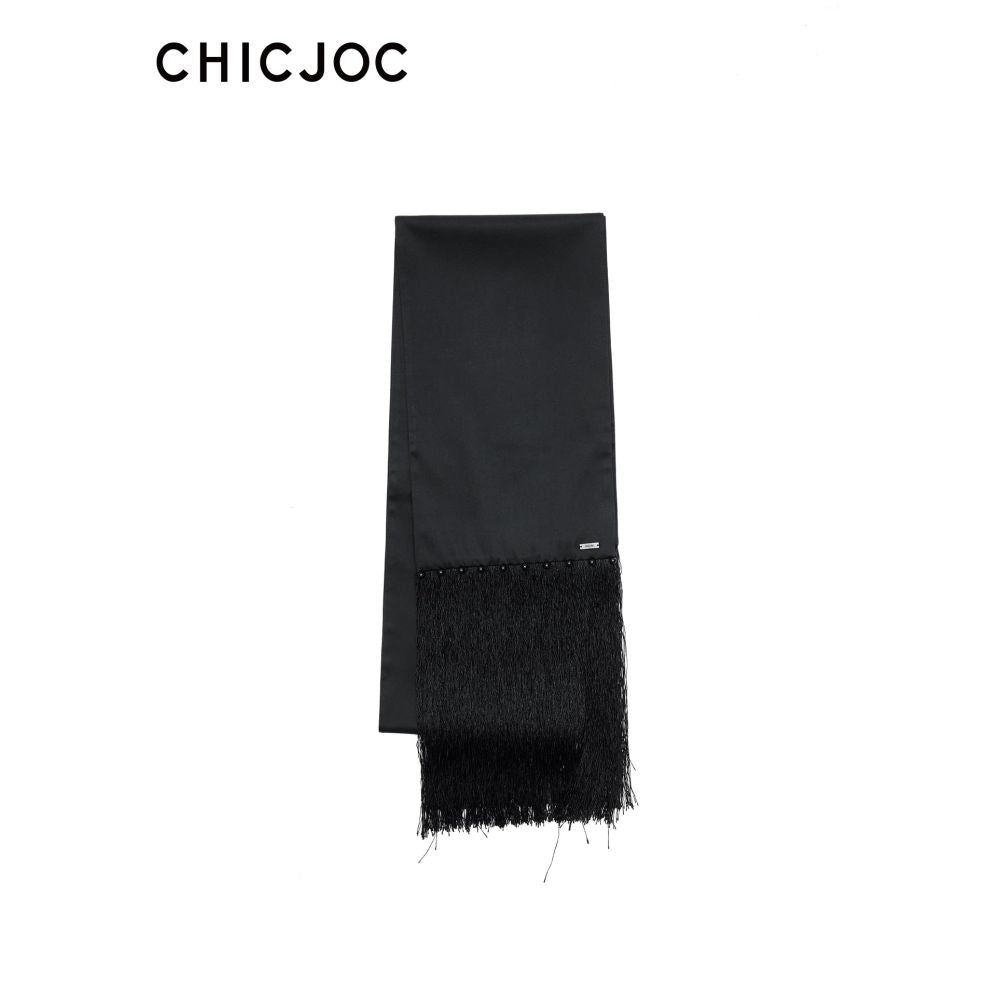 ASAYA7605 – Luxe Silk Fringe Scarf ✨🖤