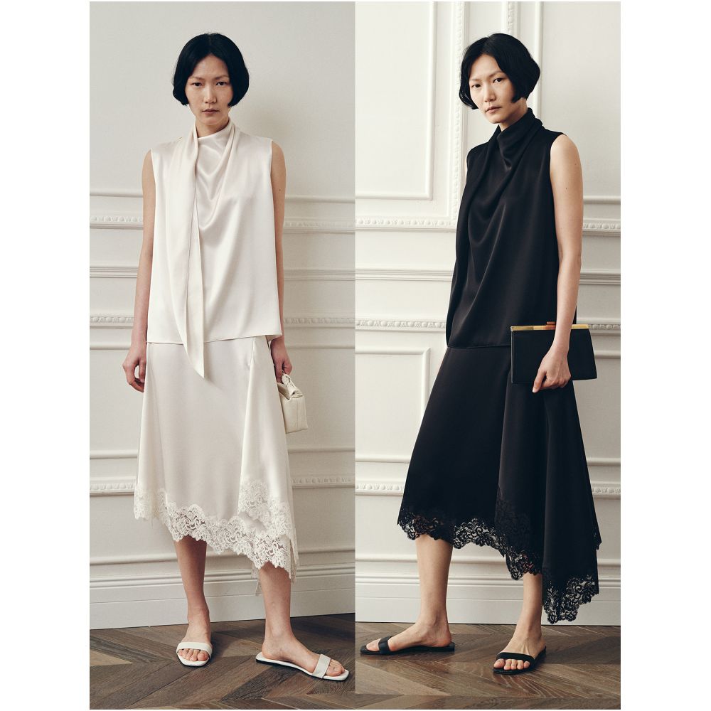 CHICJOC Multi Wear Scarf Style Pleated Vest Exclusive Upgraded Japanese Triacetate Double Sided Satin Fine Rolled Edge Vest image 1