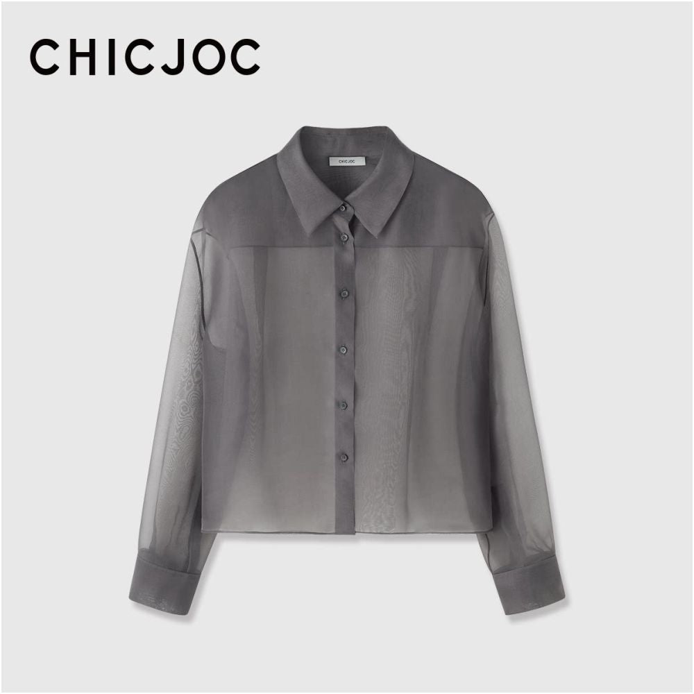 ASAYA7607 – Sheer Silk Relaxed Shirt ✨🌿