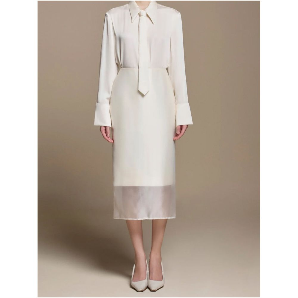 Eenkcos Luxury Style White Midi Skirt for Women Slim Fit Elegant and Sophisticated image 4