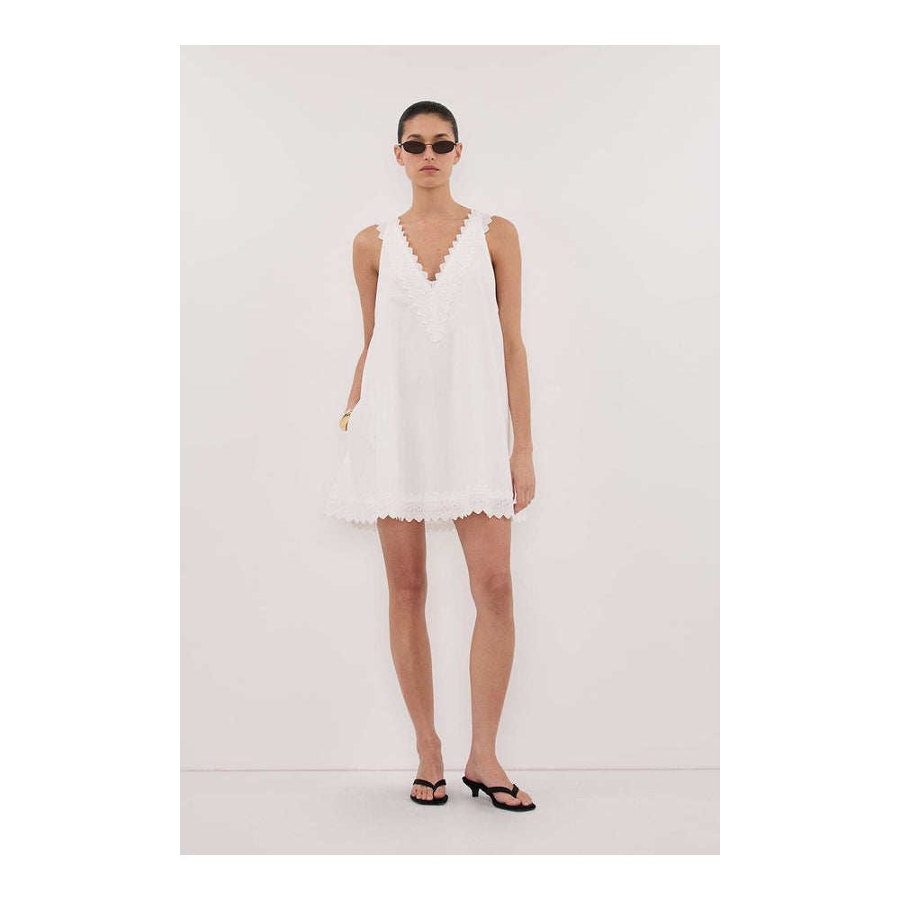 ASAYA7622 – Lace-Trim Swing Mini Dress 🤍🖤
