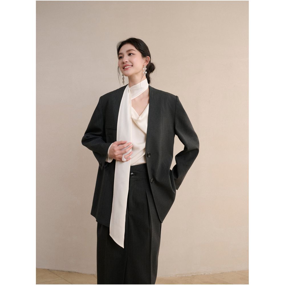 Heyeeko s Acetate Ribbon Shirt Spring 2026 Soft White image 2