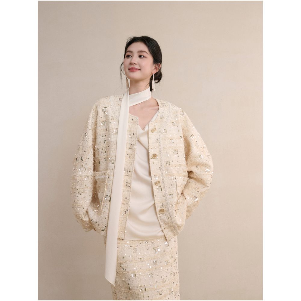 Heyeeko s Acetate Ribbon Shirt Spring 2026 Soft White image 4