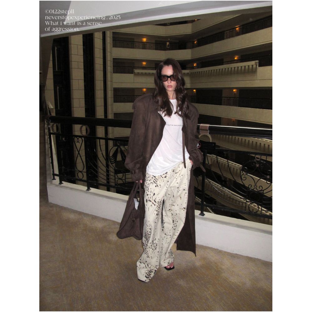 0122stepll Leopard Print Urban Style Leopard Print Jeans Women s Low Waisted Straight Leg Floor Length Pants image 3