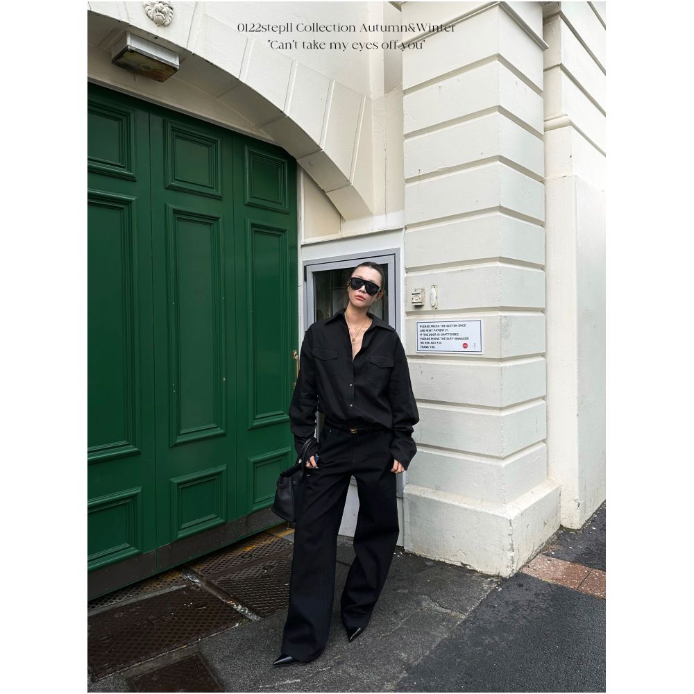 0122stepll Classic Black Jeans Black Floor Length Pants Women s American Retro Slimming Low Waist Straight Leg Casual Pants image 1