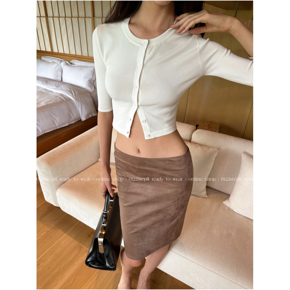 0122stepll Urban Monologue White Knitted Cardigan Women s Summer Hot Girl Slim Fit Casual Short Mid Sleeve Top image 4