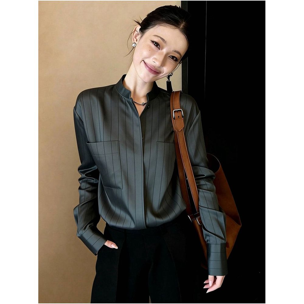 2026 Early Autumn New Arrival Green Shirt for Women A Versatile High End Gentle Fashionable and Youthful Style image 0