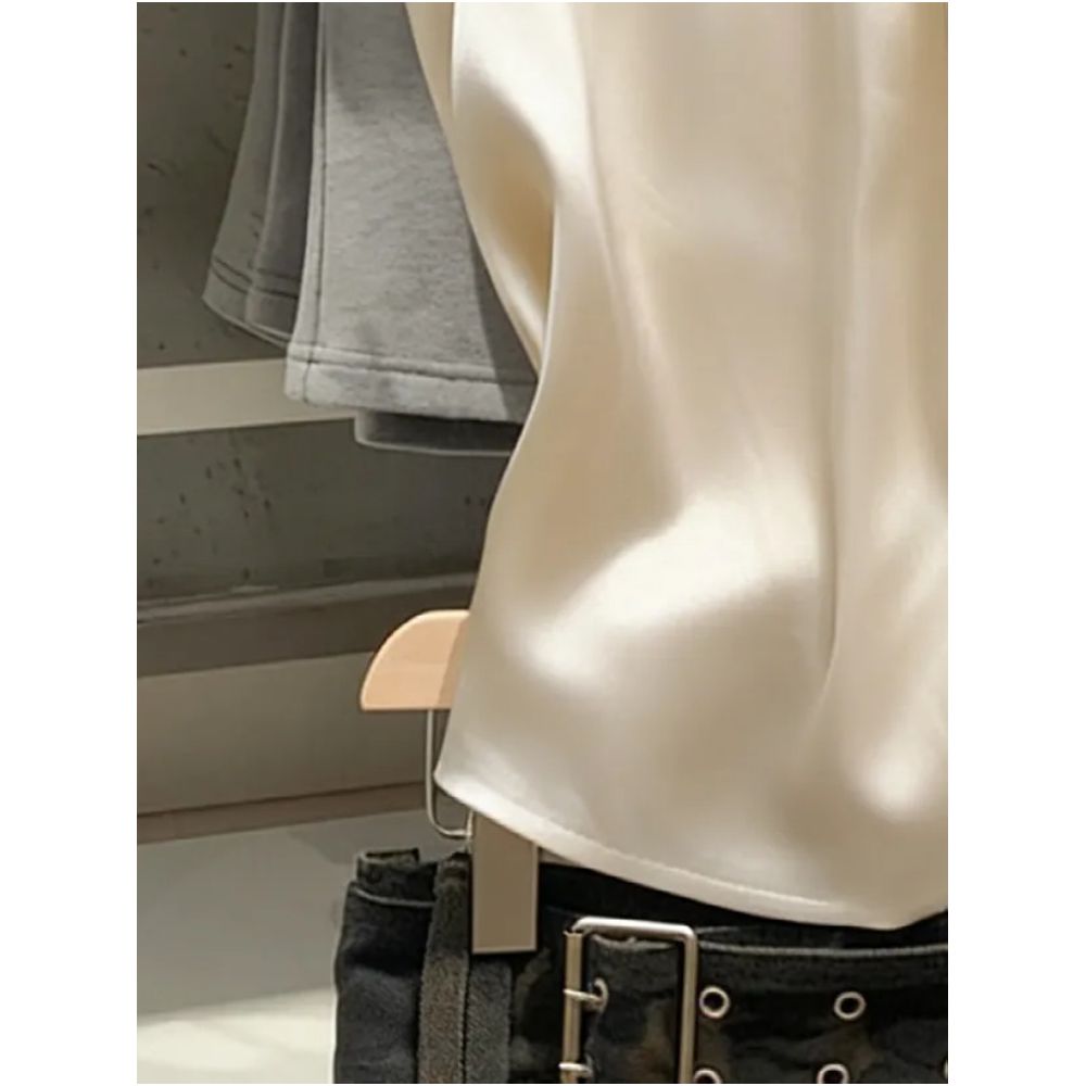 Discontinued from department stores High end designer silk halter neck vest new summer style sleeveless unique French inspired top for women image 2