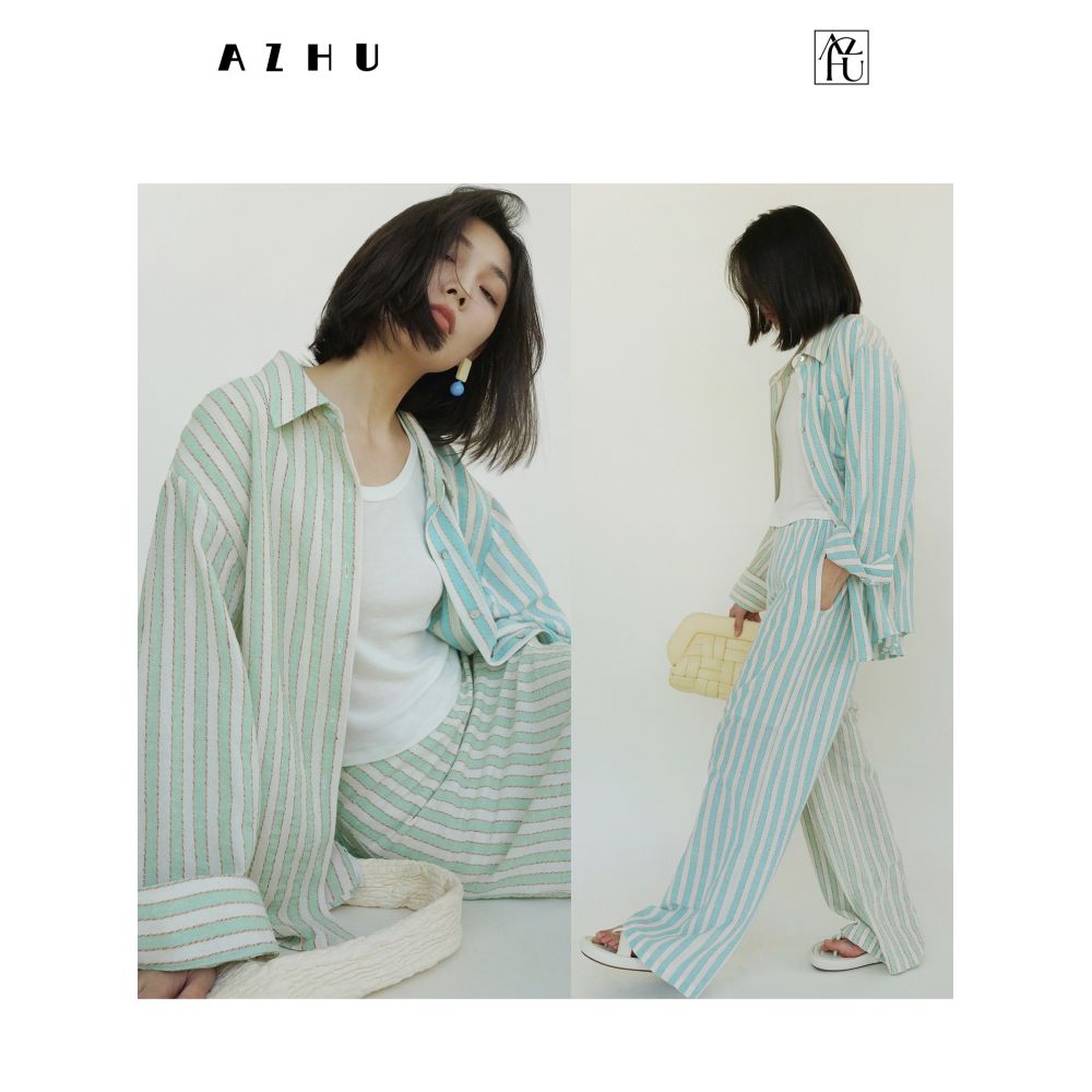 Clearance Sale 40 Off No Returns or Exchanges for Non Quality Issues Three Piece Set Shirt Striped Skirt Pants Summer Shirt image 0