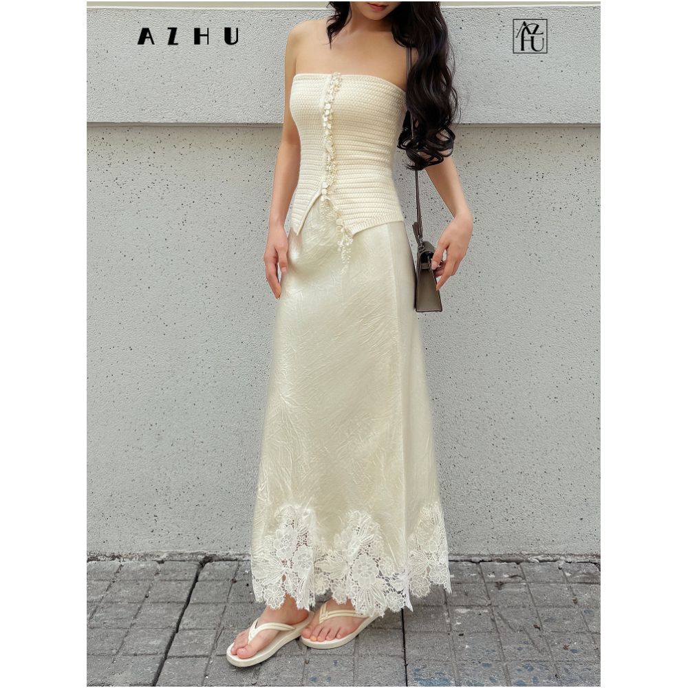 ASAYA7704 – Ivory Noir Lace Satin Set 🖤🤍