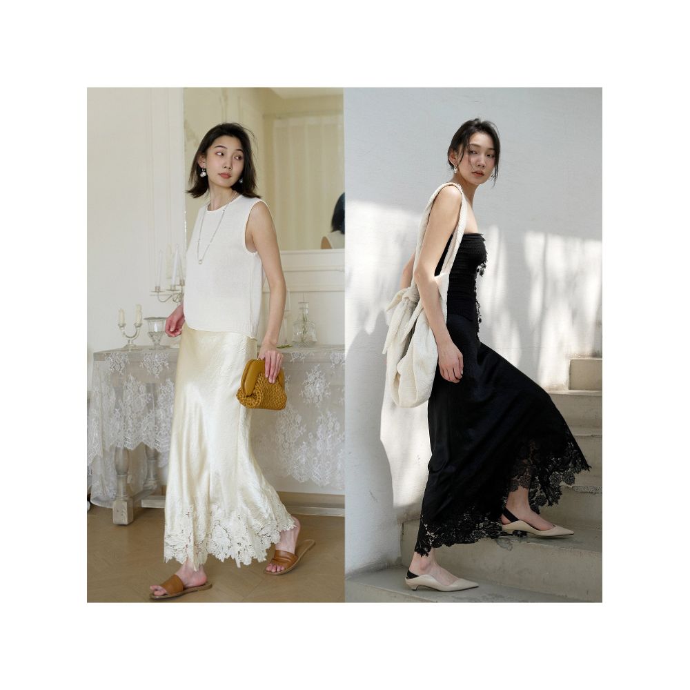 Clearance Sale 50 Off No Returns for Non Quality Issues Knitted Bandeau Top Hollow Out Floral Fishtail Skirt Two Piece Set image 3