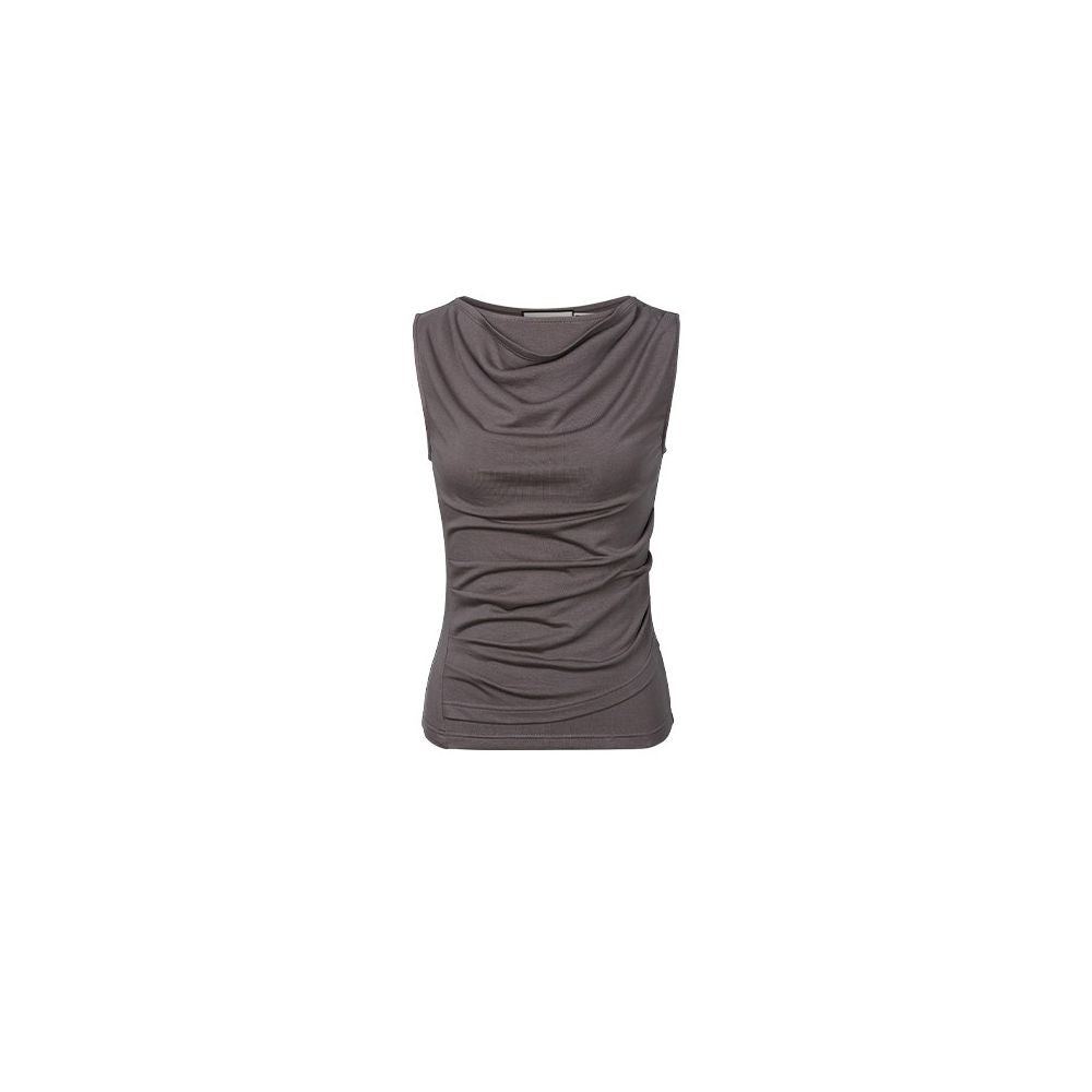 ASAYA7714 – Sculpted Drape Sleeveless Top 🤍🩶