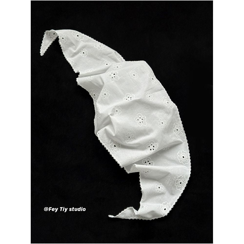 ASAYA7715 – Daisy Eyelet Cotton Scarf 🤍🌼