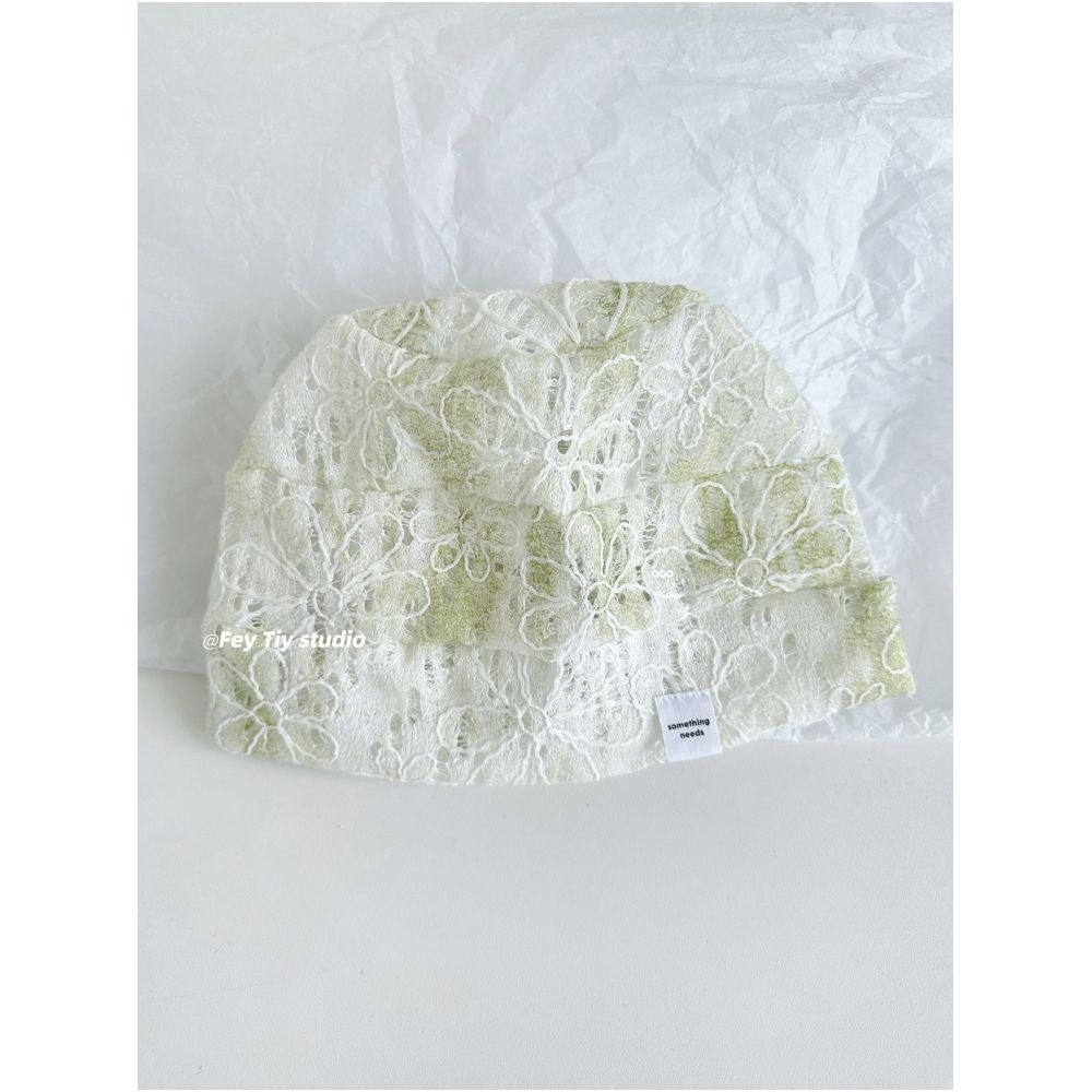 ASAYA7717 – Cloud Lace Layered Beanie ☁️🤍