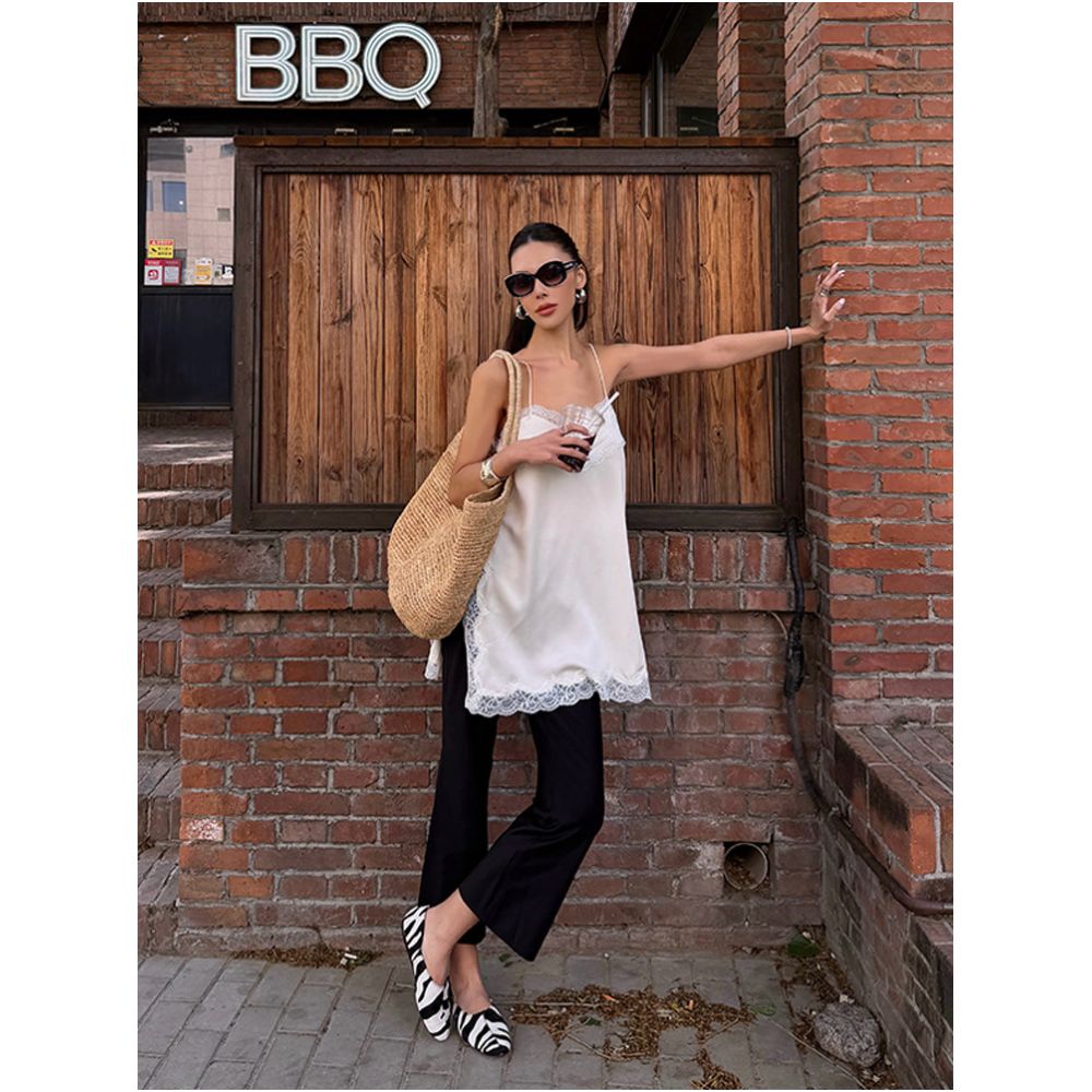 VanessaLab s casual summer satin lace trimmed camisole top is versatile and can be worn as an inner or outer layer image 0