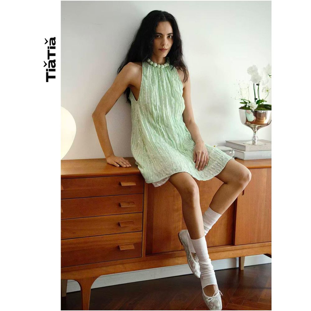 TiaTia 2026 Spring Summer New Arrival Mint Sparkling Dress image 0