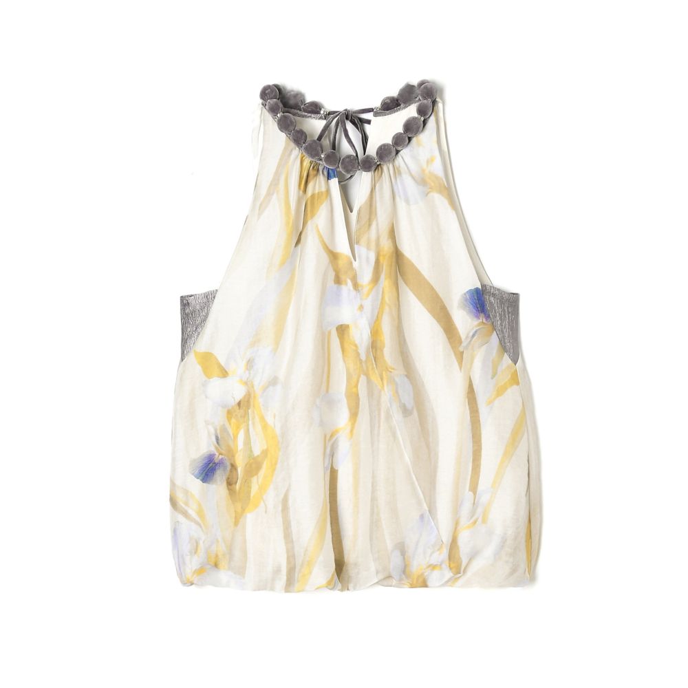 ASAYA7733 – Iris Bloom Velvet Necklace Top 🌼✨