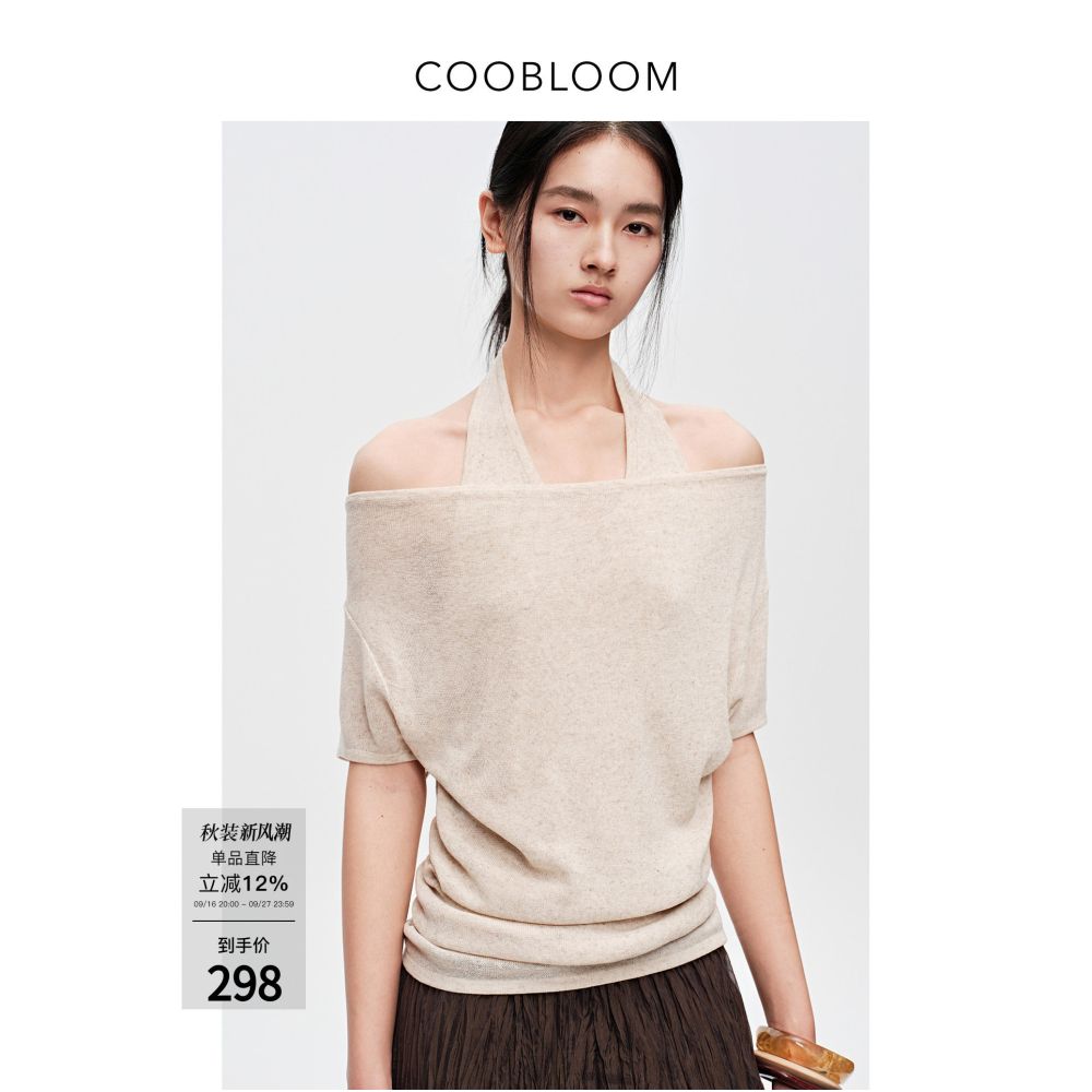 COOBLOOM Paper thin feel Tencel linen cool and breathable two piece top for women summer design knitwear image 0