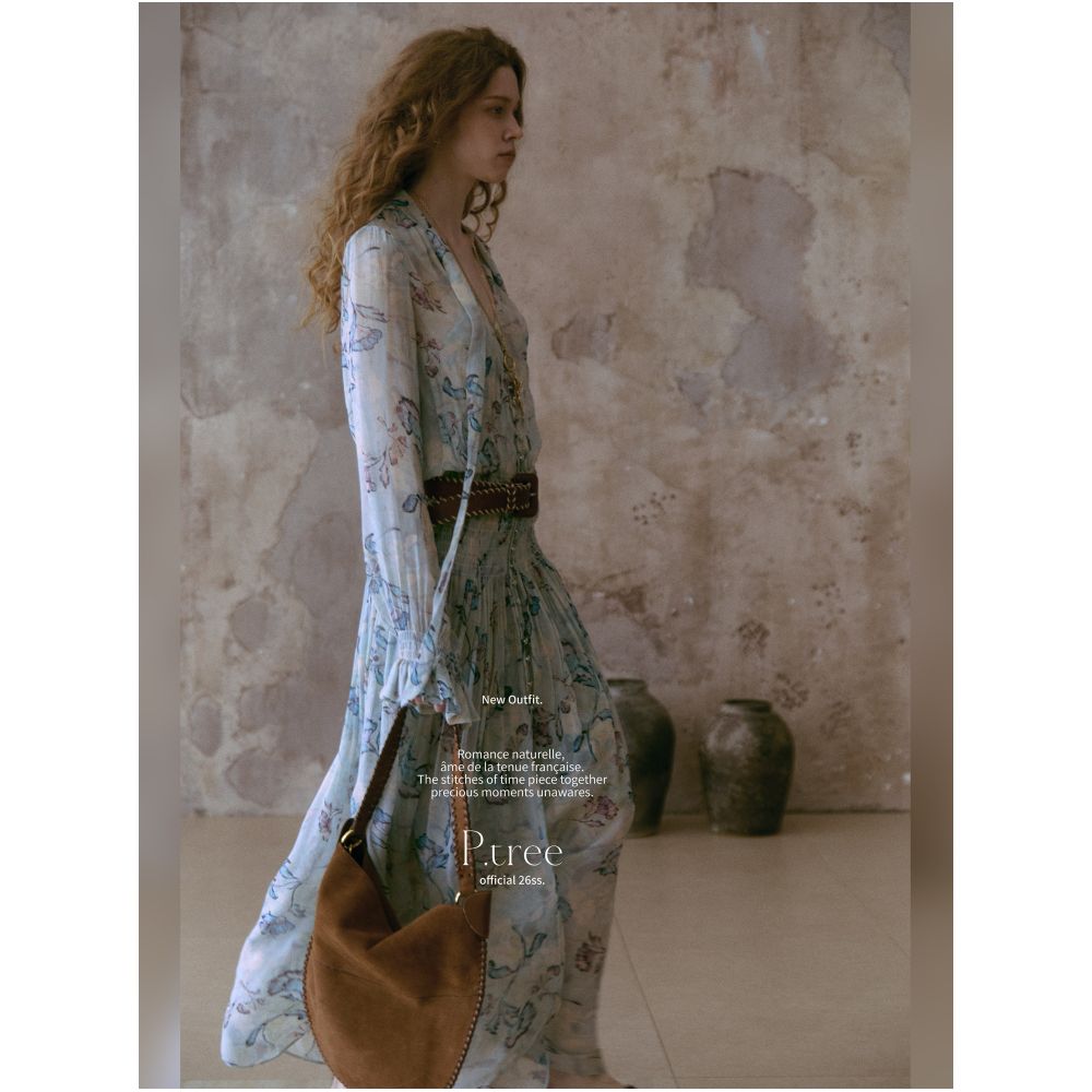 P tree Tong Liya s Style Jacaranda Nomadic Style 100 Viscose Rayon Dress image 1