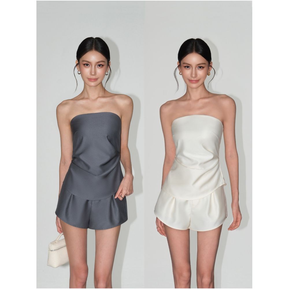 NEVA HU Stylish Outfit Women s Lazy Loose A line Shorts Set with Ruffled Off Shoulder Top and Stylish Shorts image 0