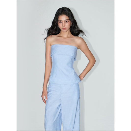 ASAYA7786 – Sky Muse Strapless Set 🩵✨