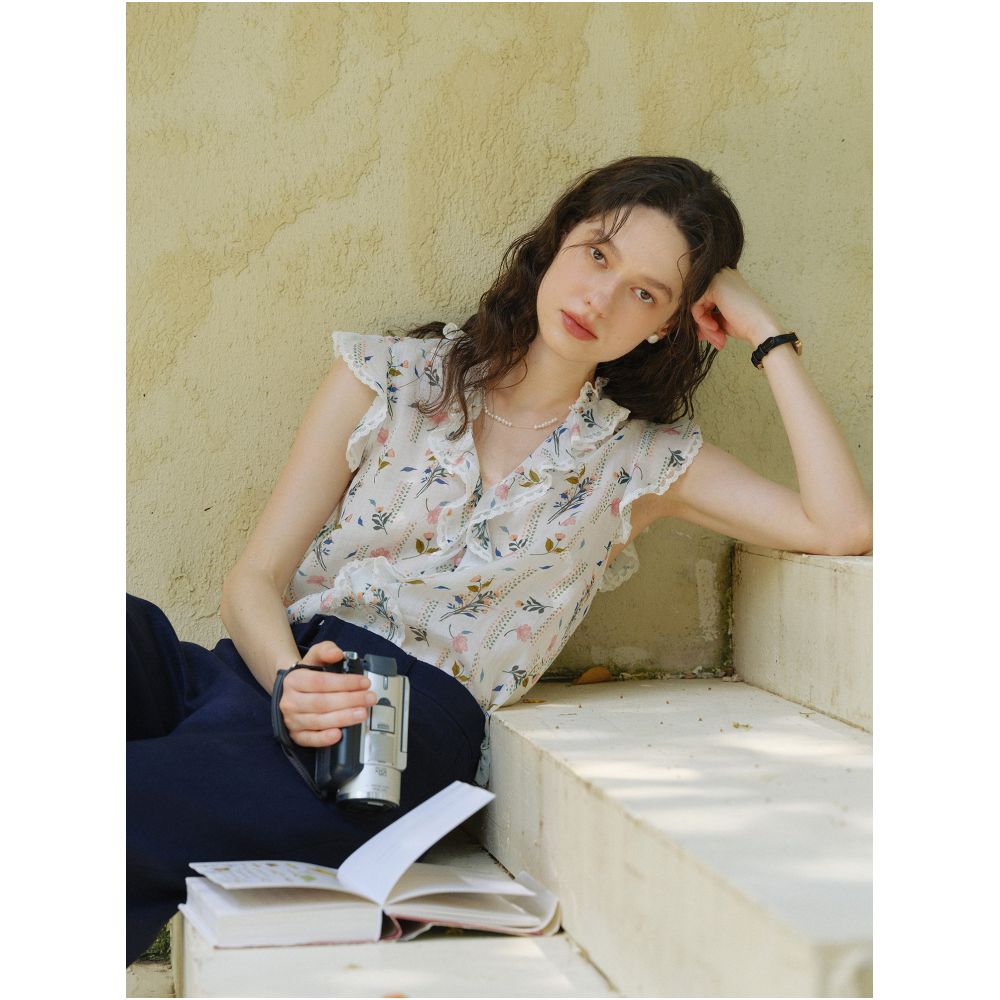 ASAYA7789 – Garden Muse Ramie Blouse 🌿🌸