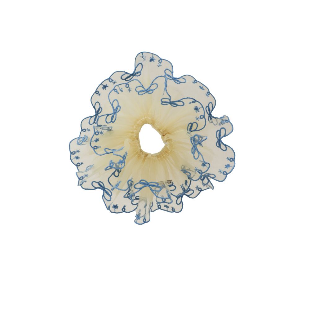 ASAYA7802 – Jardin Bow Tulle Scrunchie 🎀🌼