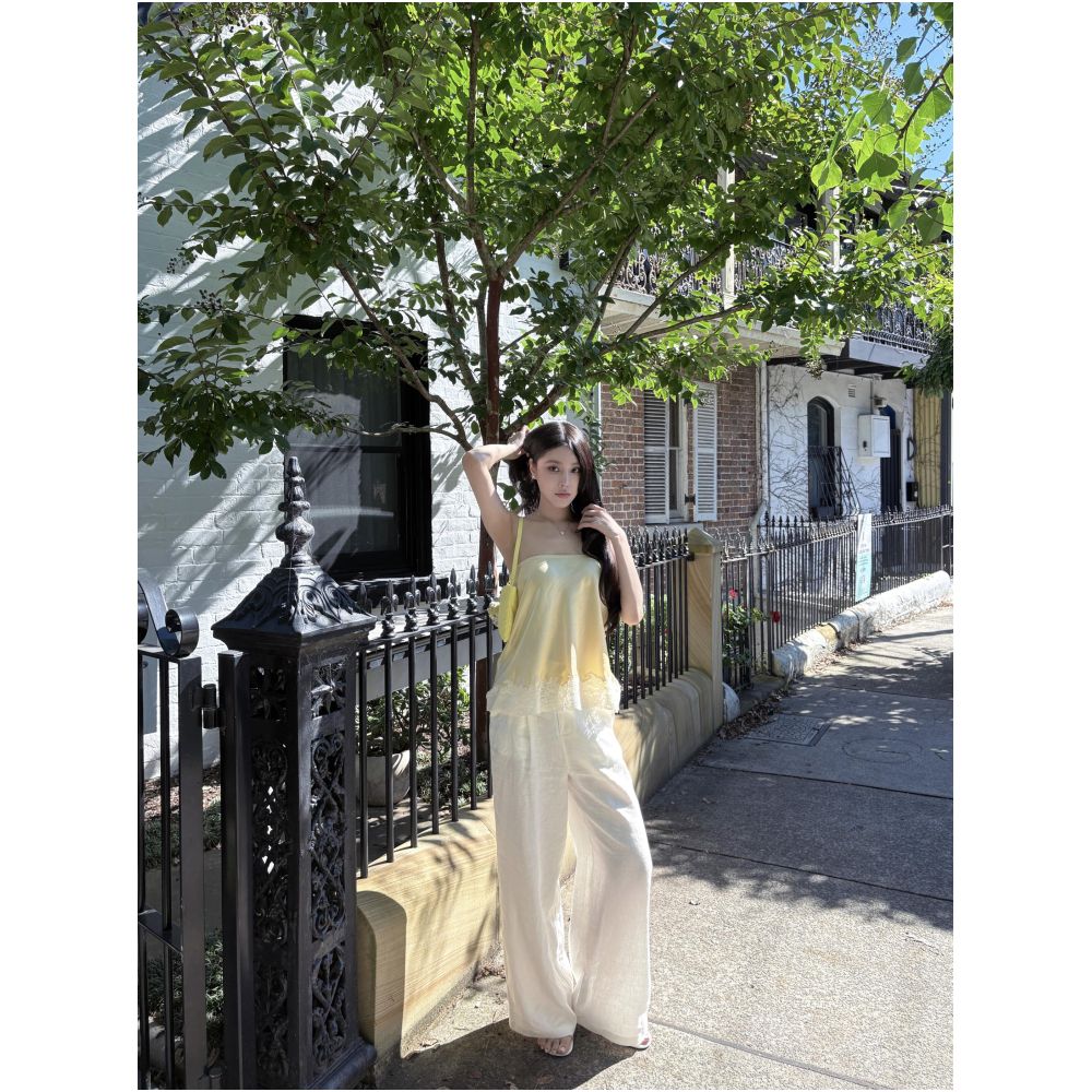 YOMI French style niche lace patchwork strapless vest top 2026 new style elegant versatile and fashionable image 1