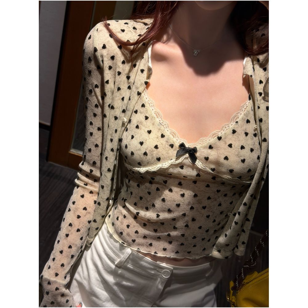 ASAYA7847 – Amour Heart Lace Twin Set 🤎🖤