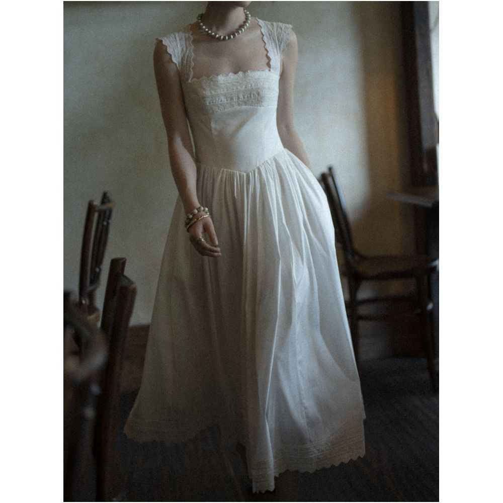 ASAYA7851 – Ivory Romance Lace Midi Dress 🤍🕊️