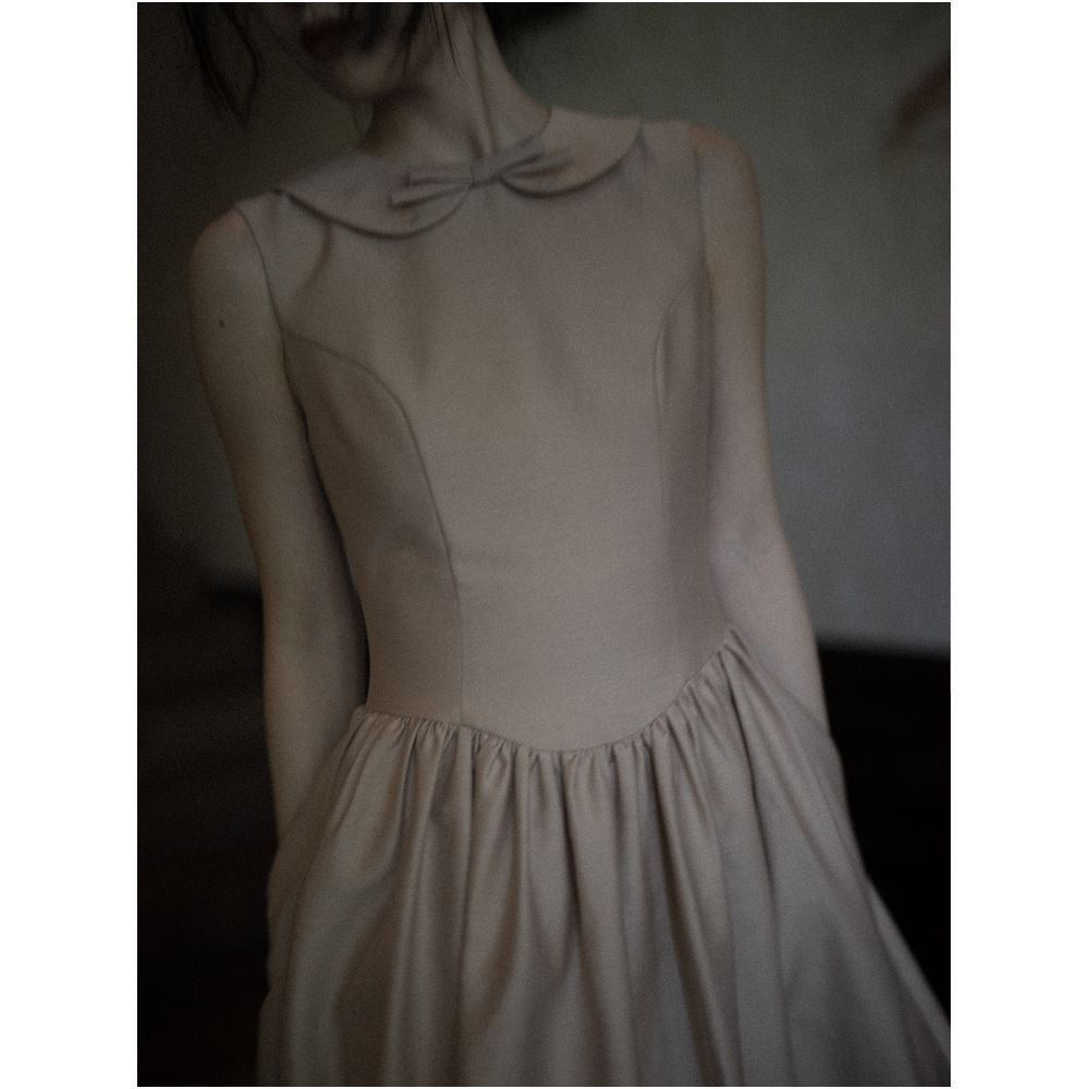 Texture Si Custom Ins Style Peter Pan Collar Age Defying Full Skirt Elegant Heavyweight Tencel Wool Dress image 3