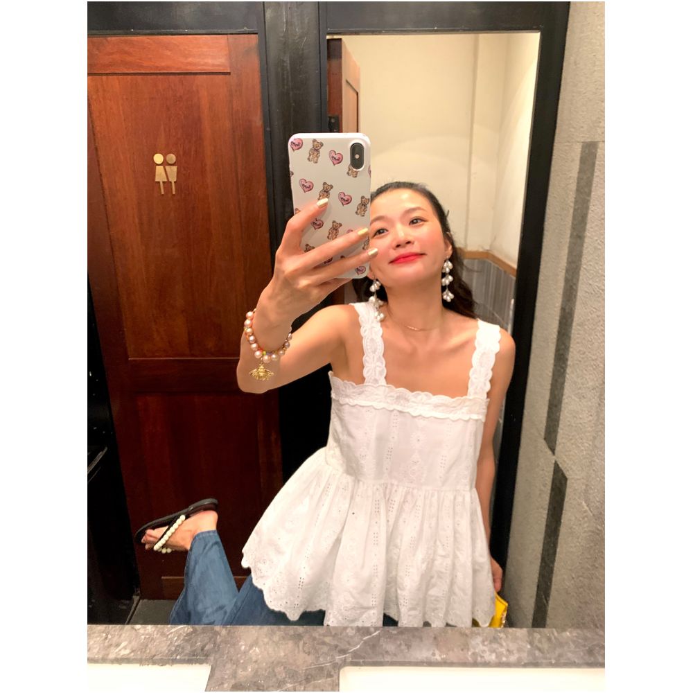 Luo Luo s sleeveless top for women new 2026 style white petite tank top can be worn alone summer hollow out design image 0