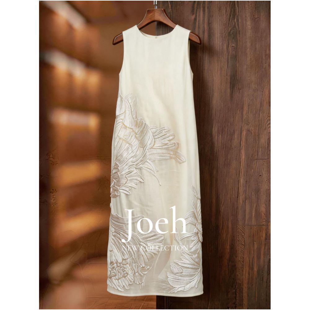 ASAYA7888 – Ivory Blossom Embroidered Maxi Dress 🤍🌸